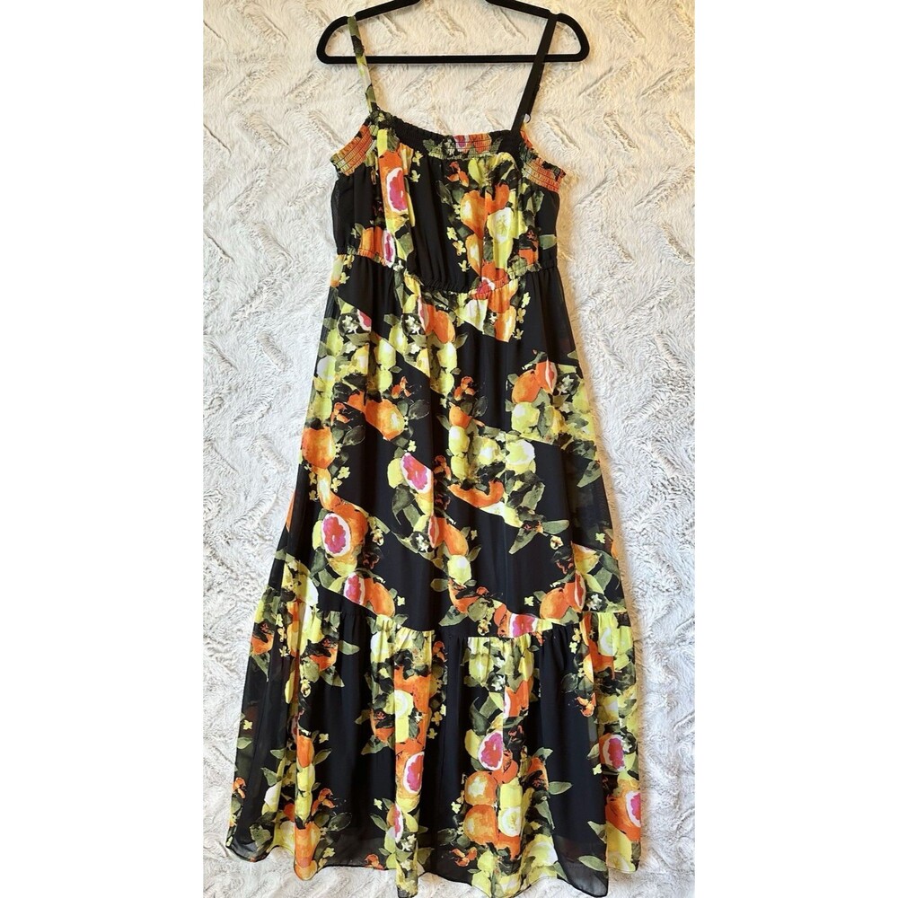Lane Bryant Sleeveless‎ Long Maxi Dress Womens Sz 14/16 Citrus Resort Vacation